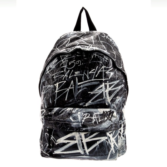 Auth Balenciaga Graffiti Leather Backpack **Rare** - Picture 1 of 5